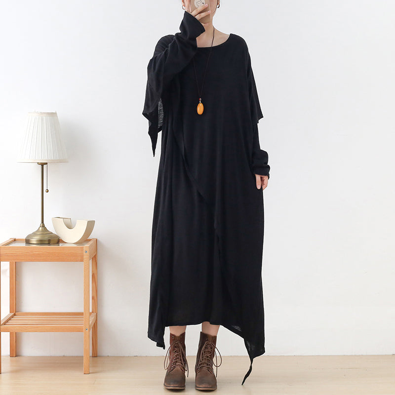 Robe longue asymétrique en coton