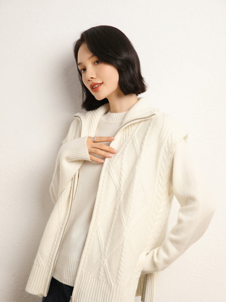 Gilet en tricot de laine et cachemire