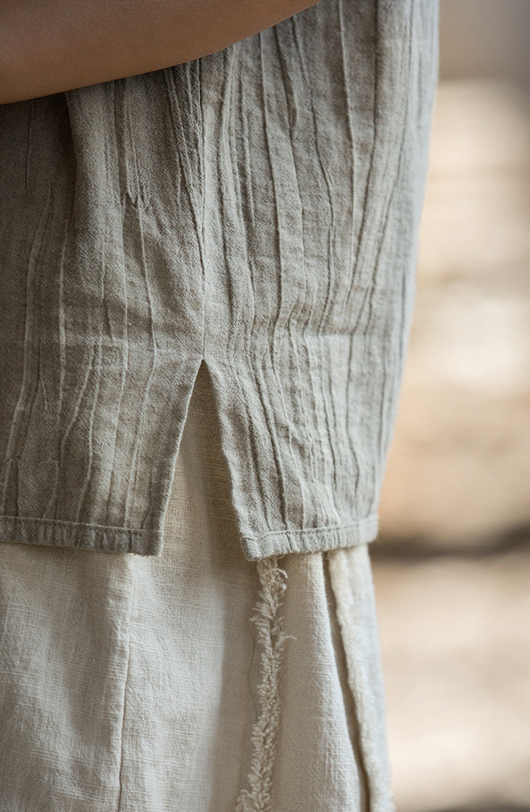 Vintage Cross Linen Blouse
