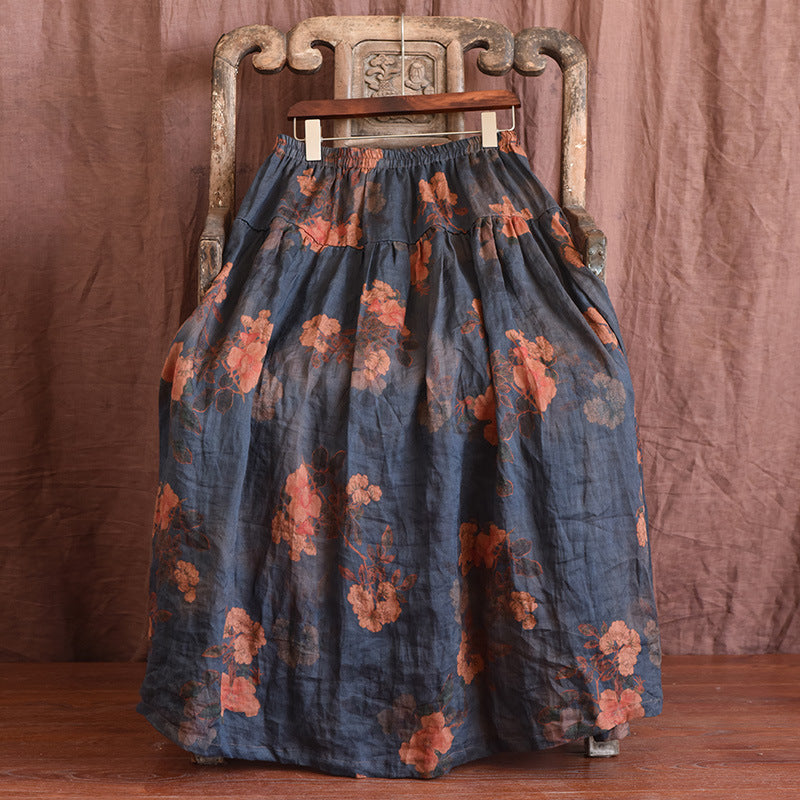 Jupe longue fleurie vintage
