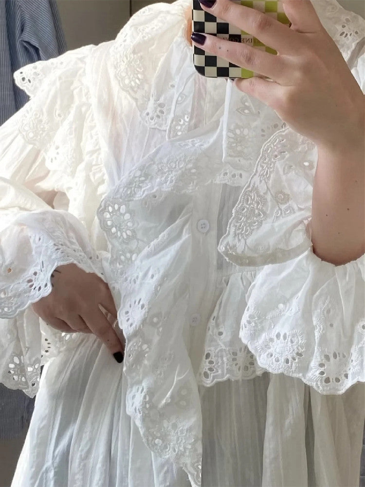 Vestido midi de encaje bohemio