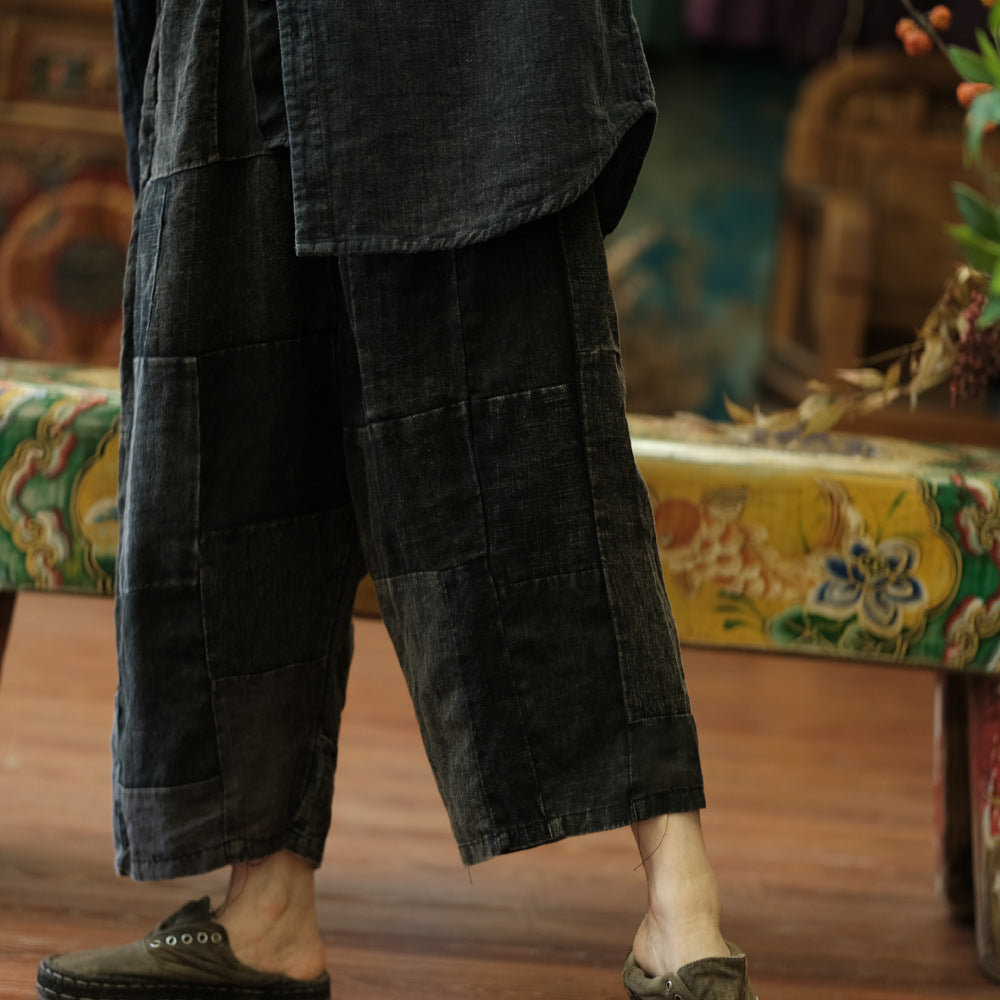 Vintage Patchwork Spring Pants