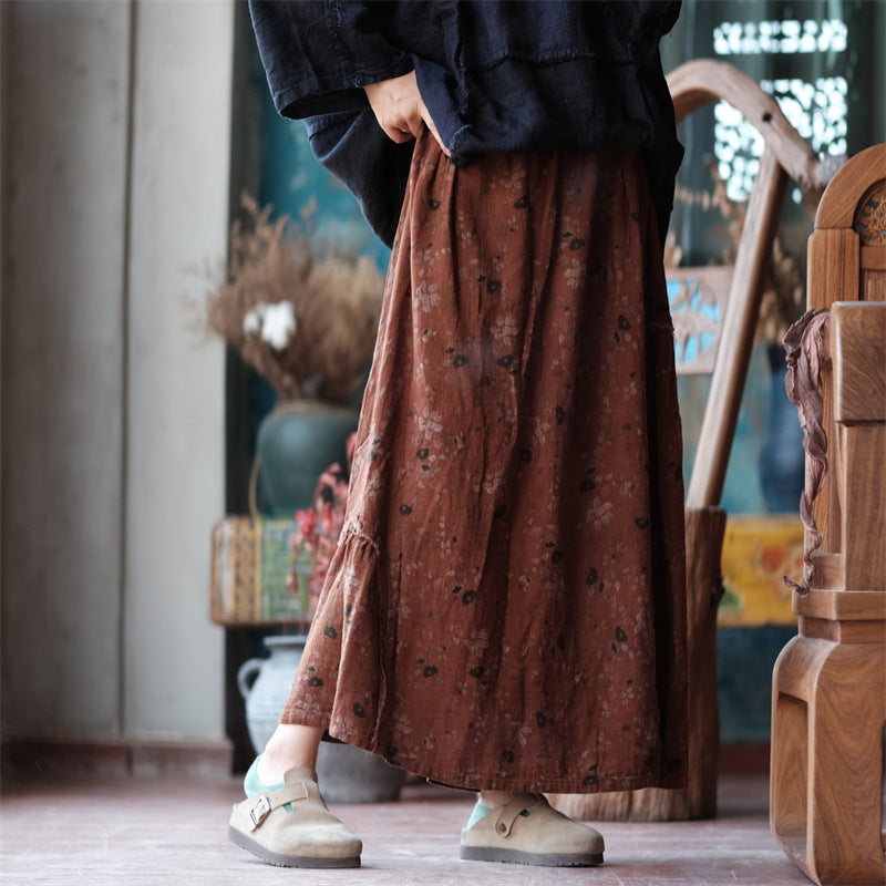 Jupe en lin vintage Terra