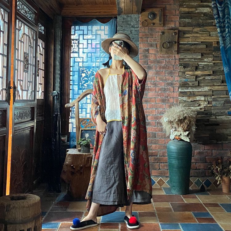Kimono fleuri vintage