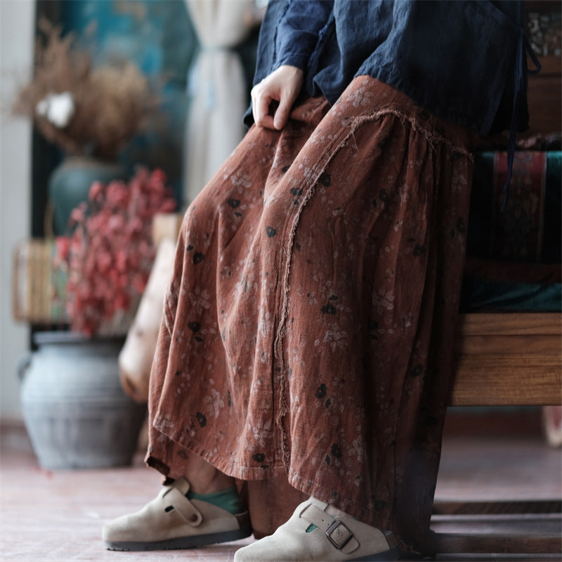 Jupe en lin vintage Terra