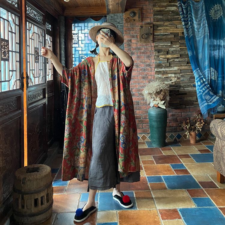 Kimono fleuri vintage