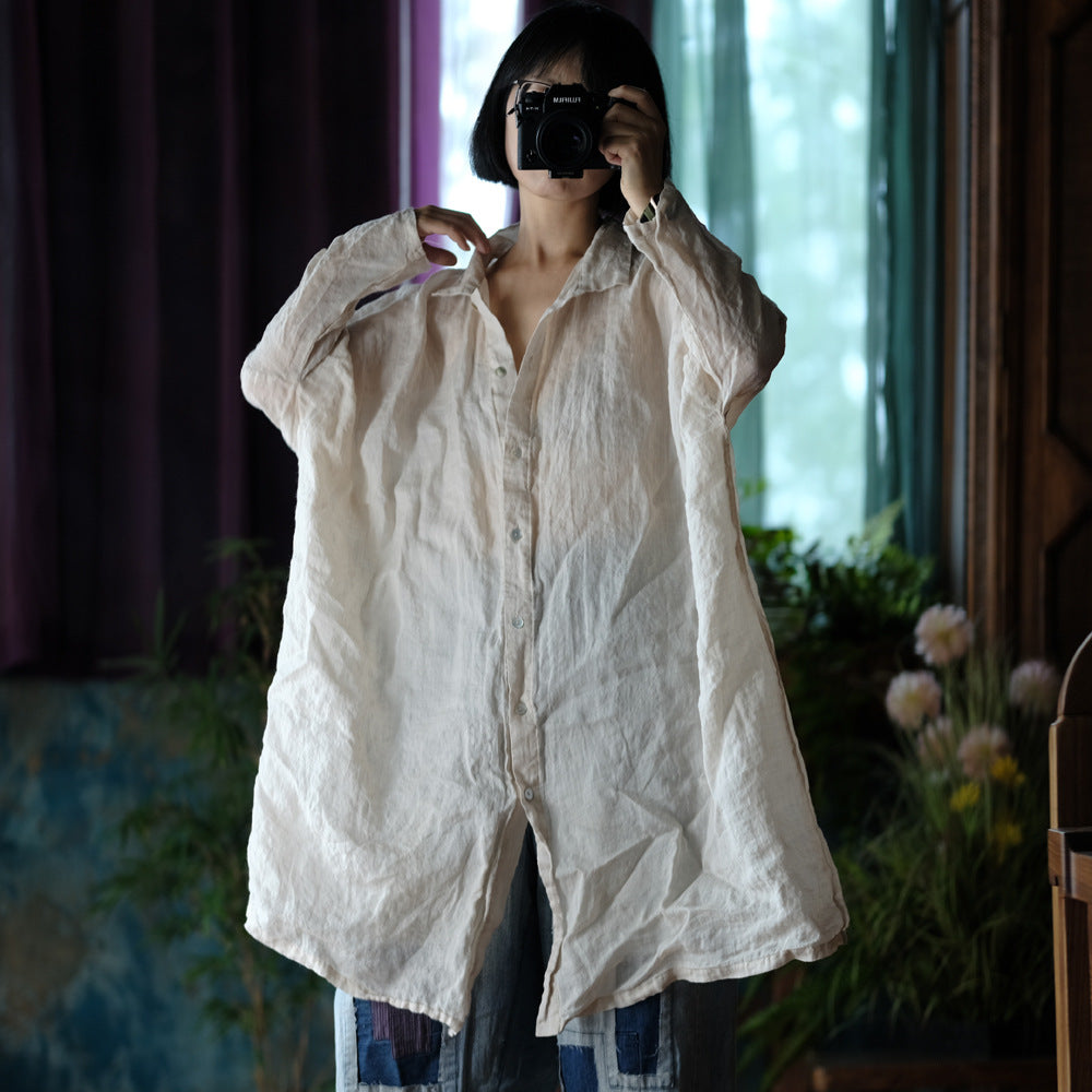 Vintage Oversized Linen Shirt