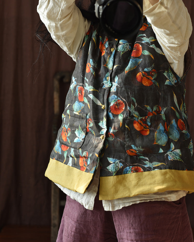 Vintage Blossom Patchwork Linen Vest