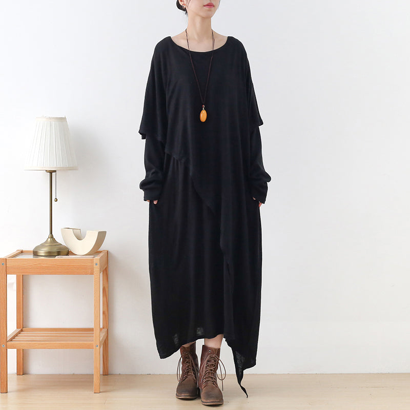 Robe longue asymétrique en coton