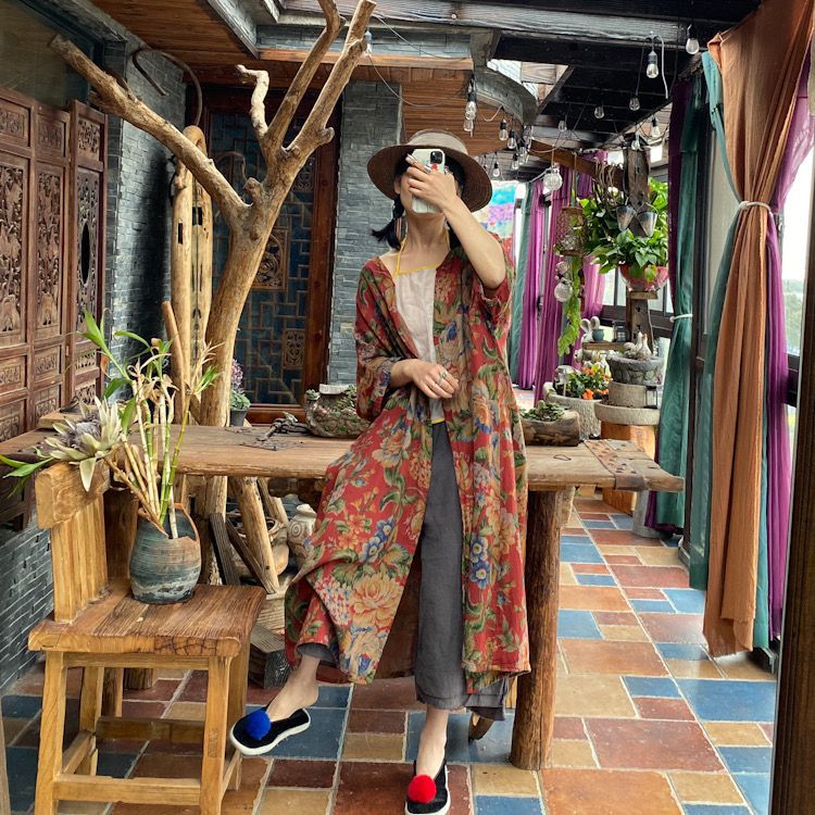 Kimono fleuri vintage