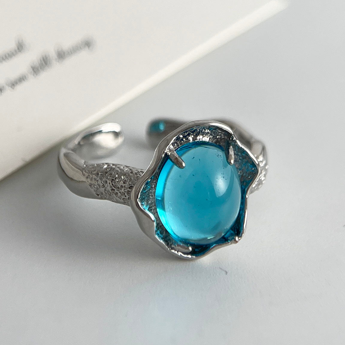 Ensemble de bagues minimalistes en argent sterling 925 avec pierre de lune, fait à la main