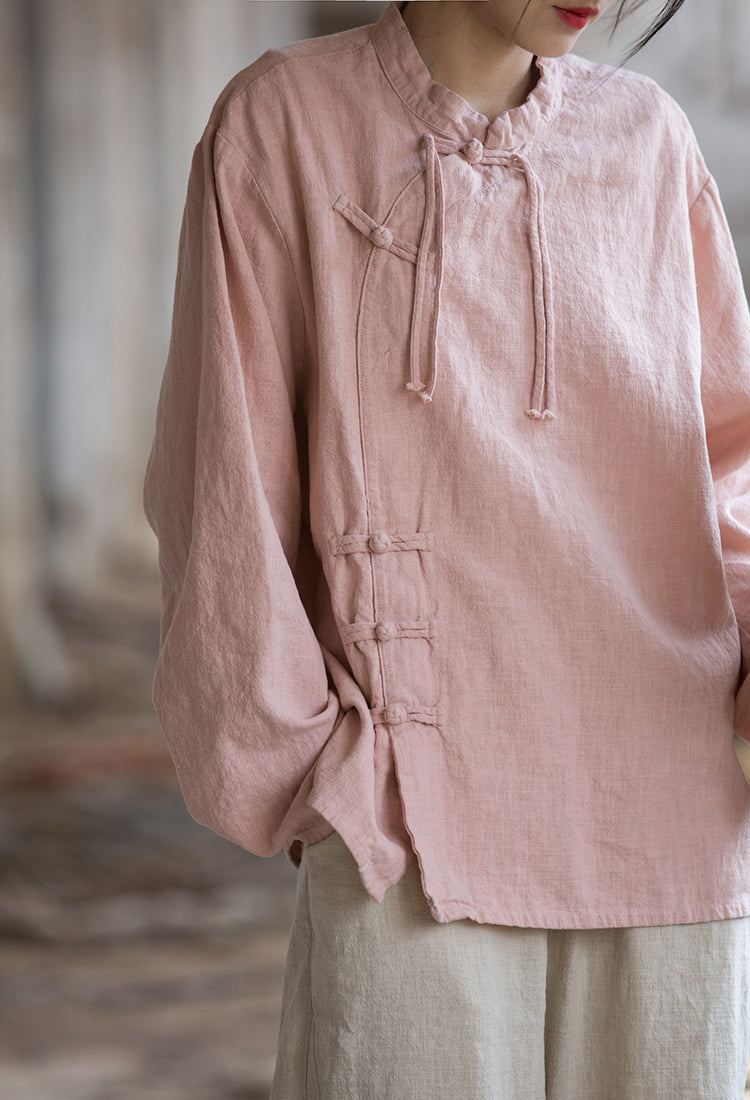 Lotus Cross Linen Blouse