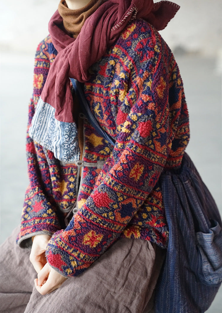 Veste vintage à motifs ethniques