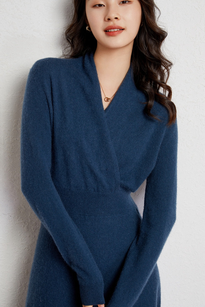 Robe à volants élégante en cachemire