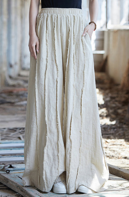 Linen Cotton Boho Skirt Pants