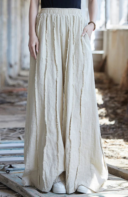 Linen Cotton Boho Skirt Pants