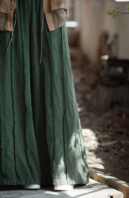 Linen Cotton Boho Skirt Pants