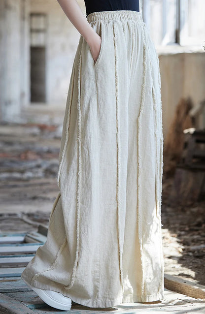 Linen Cotton Boho Skirt Pants