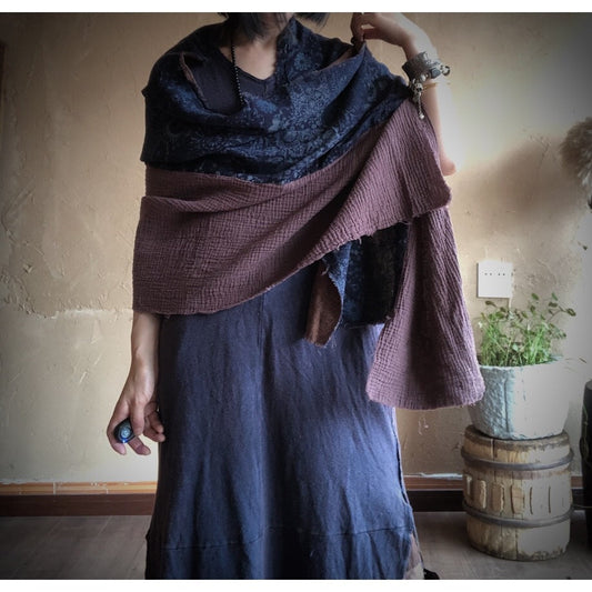 Nomad Mosaic Linen-Cotton Scarf