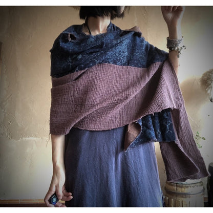 Nomad Mosaic Linen-Cotton Scarf