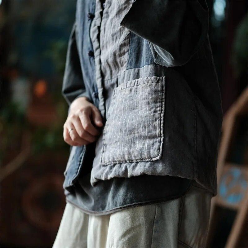 Boho Cotton Linen Striped Vest