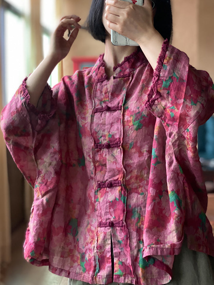 Vesper Blush Floral Linen Jacket