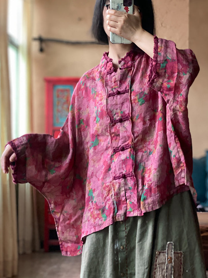 Vesper Blush Floral Linen Jacket