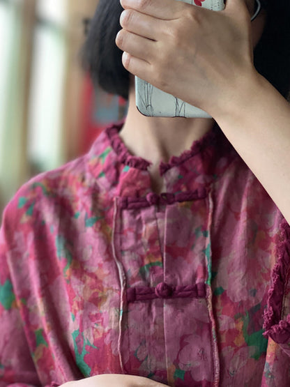 Vesper Blush Floral Linen Jacket