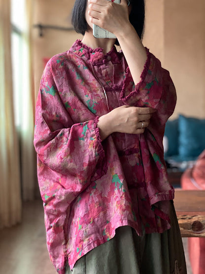 Vesper Blush Floral Linen Jacket