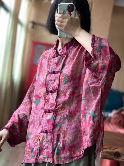 Vesper Blush Floral Linen Jacket