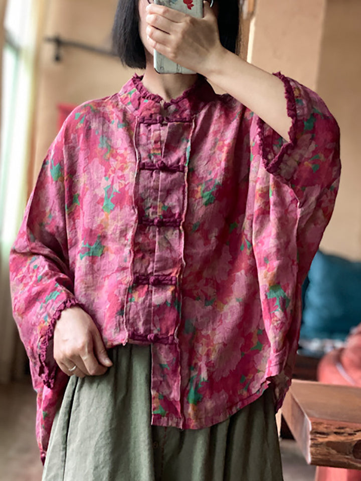 Vesper Blush Floral Linen Jacket