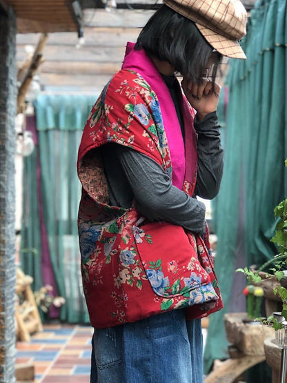 Ethnic Patchwork Linen Vest – Boho Vintage Style