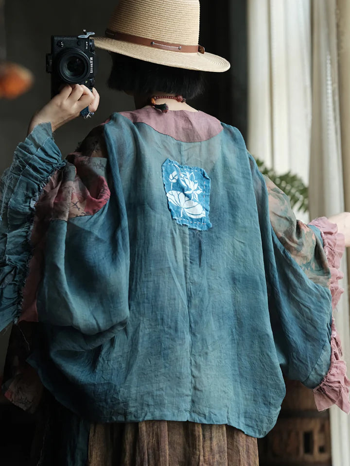 Boho Patchwork Ramie Blouse
