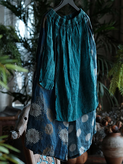Vintage Sora Patchwork Ramie Pants