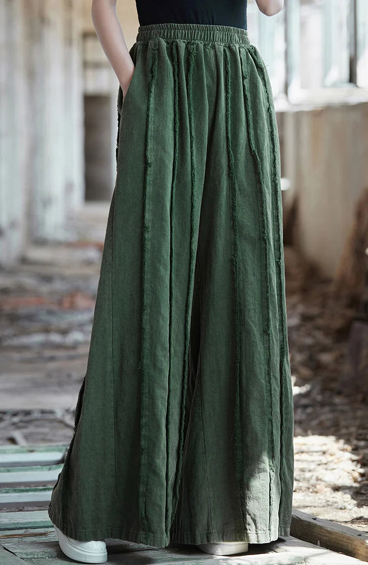 Linen Cotton Boho Skirt Pants