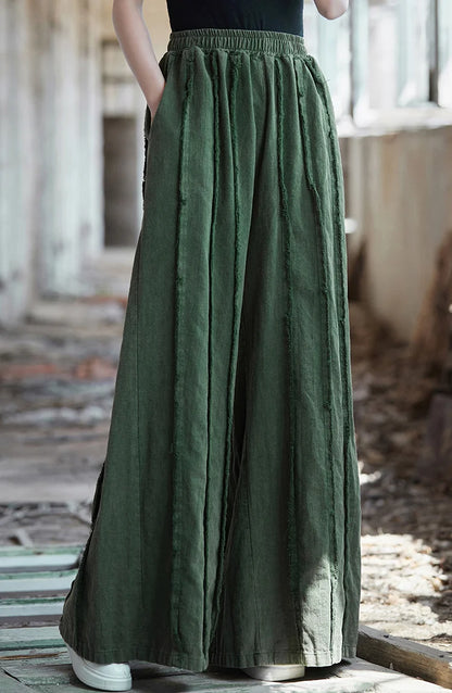 Linen Cotton Boho Skirt Pants