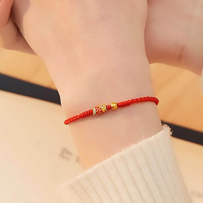Pulsera Koi de Plata 925 con Hilo Rojo – Símbolo de Suerte