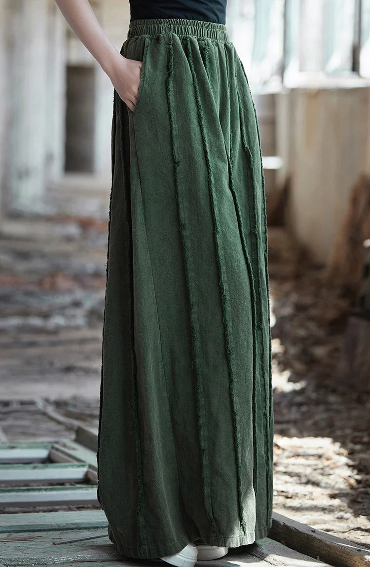 Linen Cotton Boho Skirt Pants