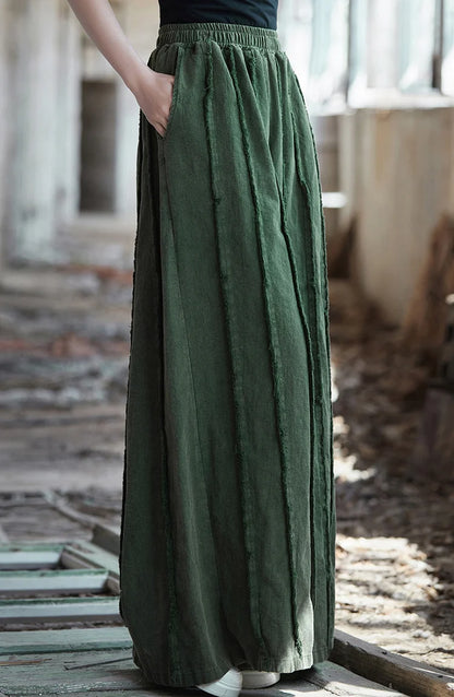 Linen Cotton Boho Skirt Pants