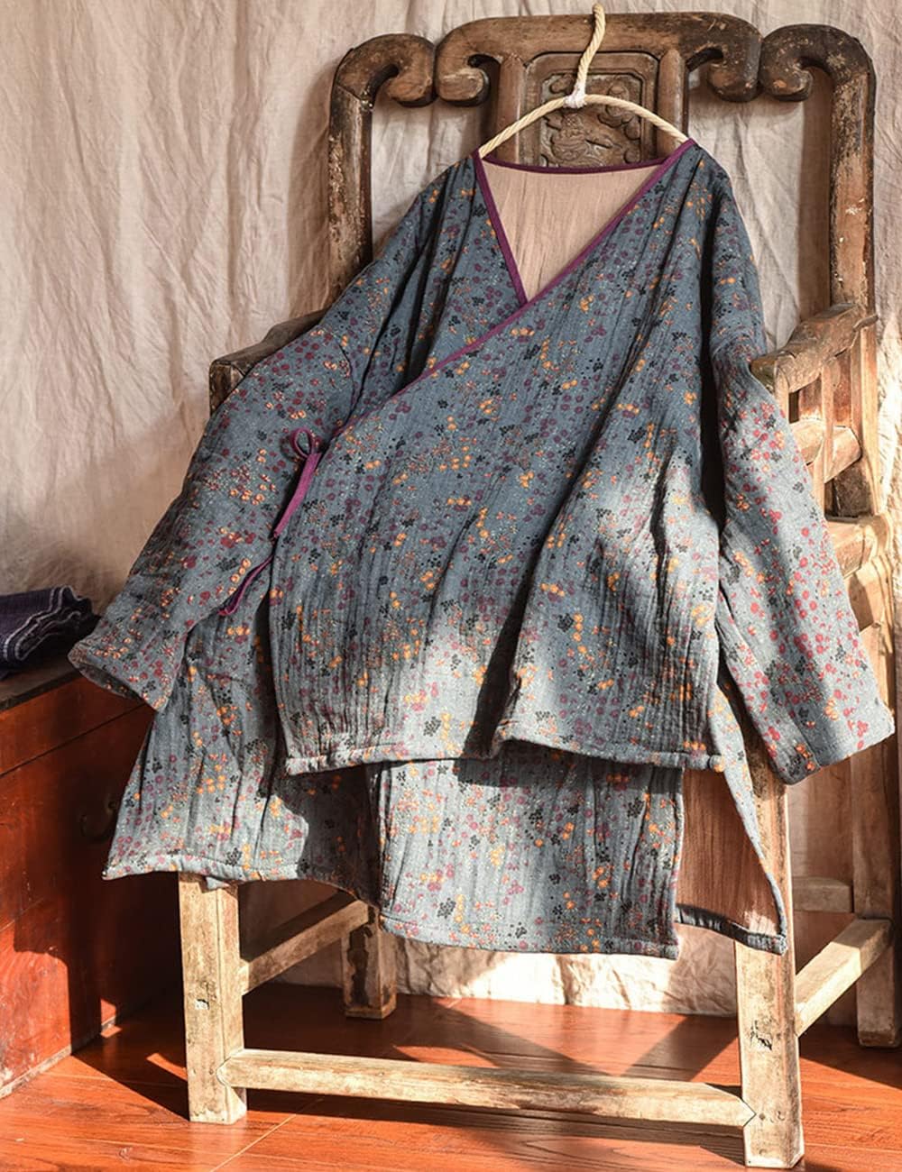 Vintage Blossom Cross-Over Blouse