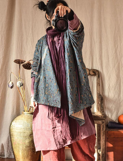 Vintage Blossom Cross-Over Blouse