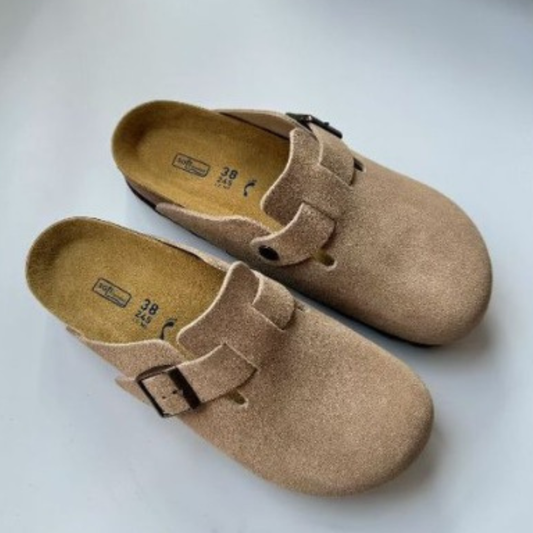 Vintage Suede Cork Sole Clogs