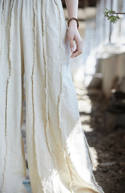 Linen Cotton Boho Skirt Pants