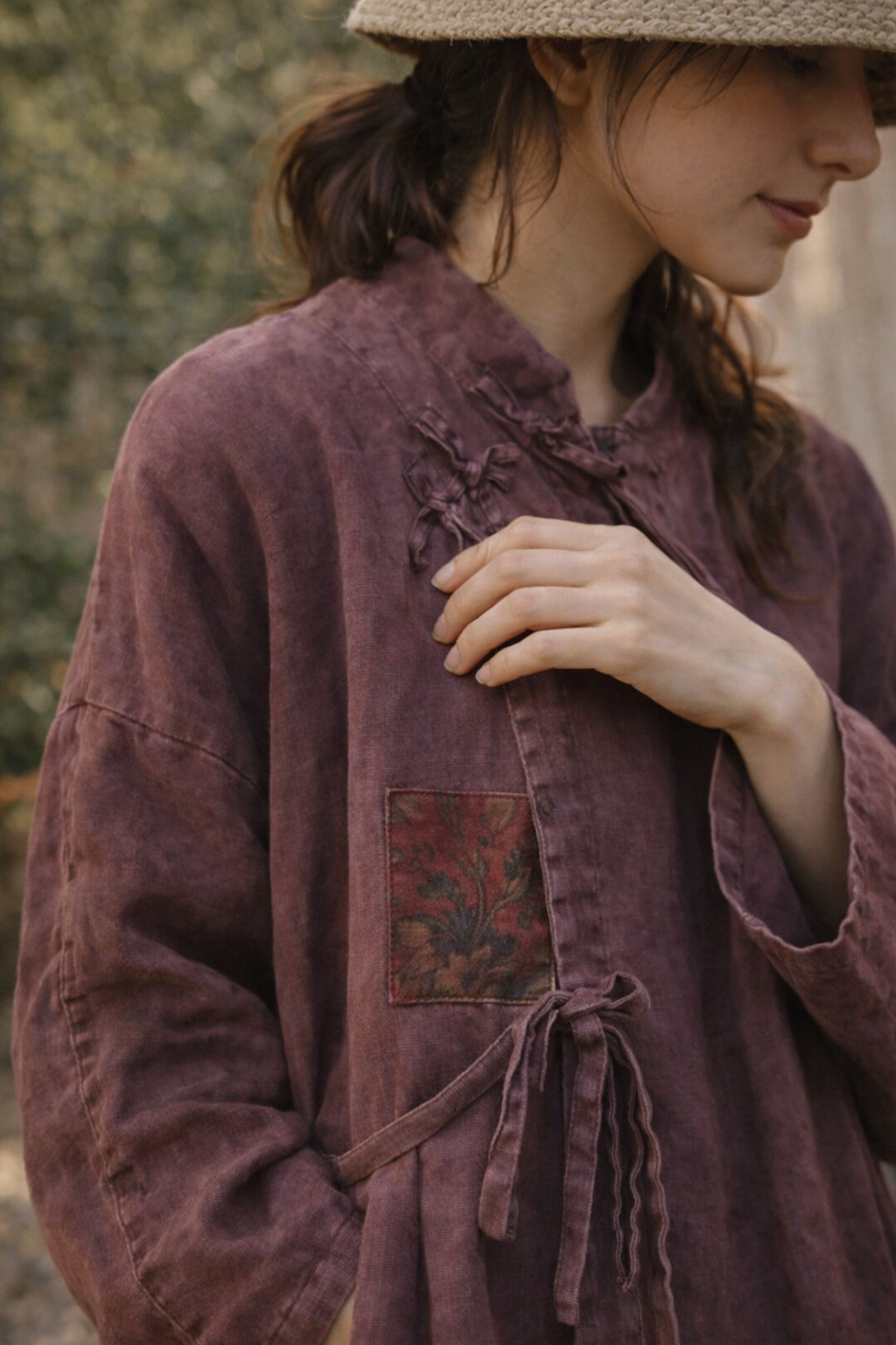 Chaqueta Kimono Larga de Lino 100% Rustic Flow