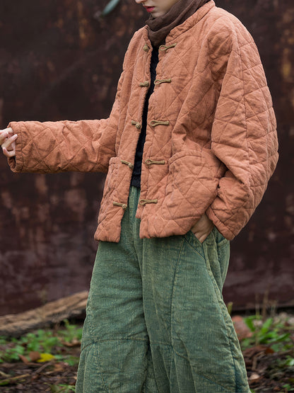 Quilted Ramie Cotton Jacket - Traditional Button Detail