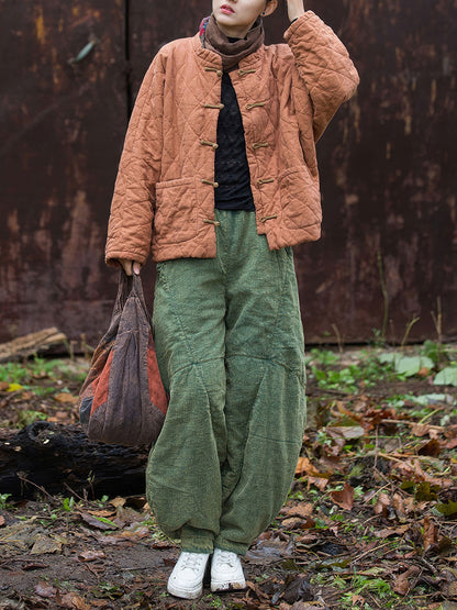 Quilted Ramie Cotton Jacket - Traditional Button Detail