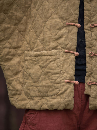 Quilted Ramie Cotton Jacket - Traditional Button Detail