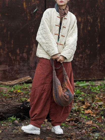 Quilted Ramie Cotton Jacket - Traditional Button Detail