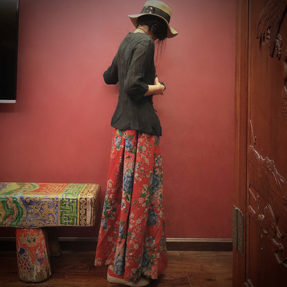 Vintage Bloom Midi Skirt