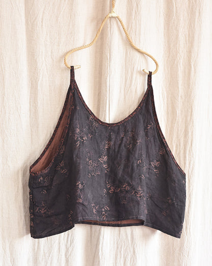 Vintage Bloom Strappy Crop Blouse